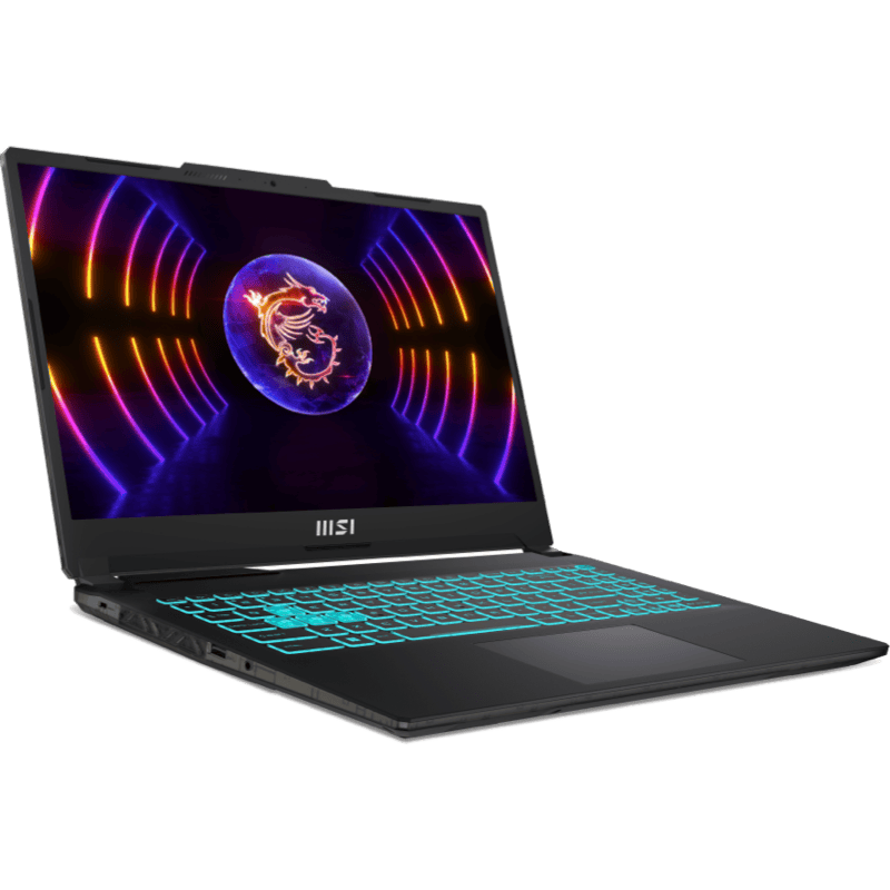 MSI Cyborg 15 Intel i5-13420H 15,6″ 16GB 512GB RTX 4050 Win11Home czarny front lewy obrót
